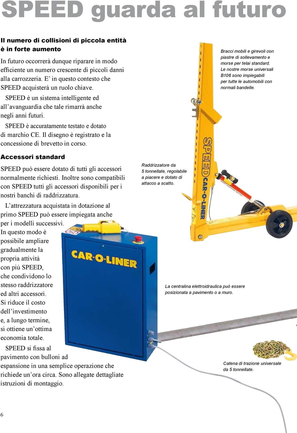 SPEED è accuratamente testato e dotato di marchio CE. Il disegno è registrato e la concessione di brevetto in corso.