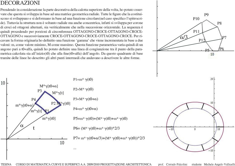 Tuttavia la struttura non è soltanto radiale ma anche concentrica, infatti si sviluppa per corone di croci ed ottagoni alternati, sia veriticalmente che nella successione orizzontale.