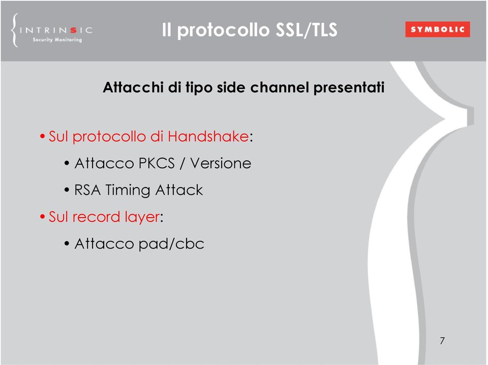 Handshake: Attacco PKCS / Versione RSA