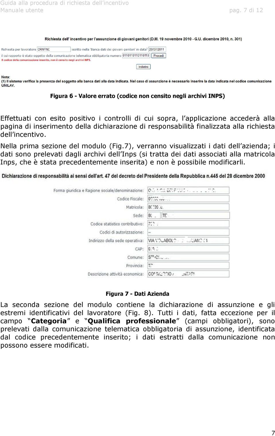 di responsabilità finalizzata alla richiesta dell incentivo. Nella prima sezione del modulo (Fig.