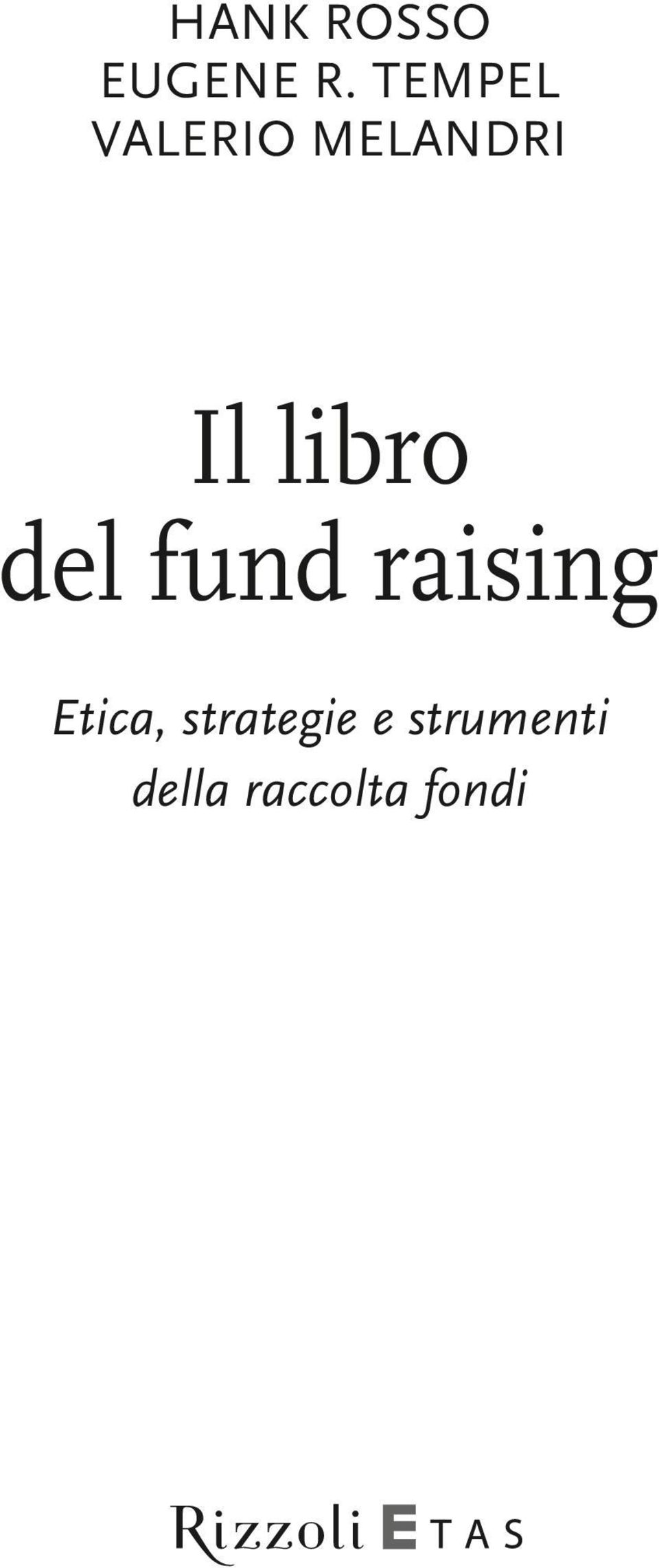 libro del fund raising Etica,