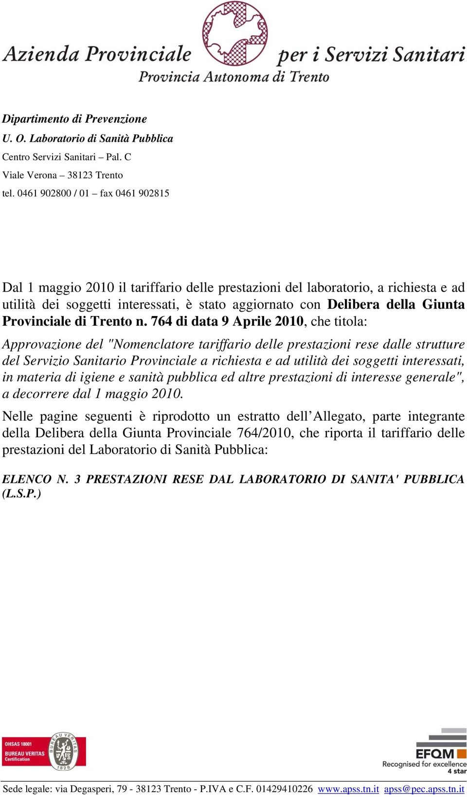 Provinciale di Trento n.