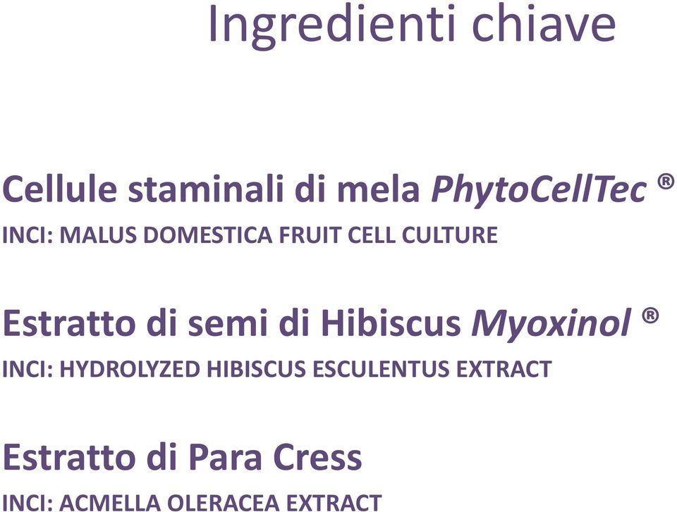 di Hibiscus Myoxinol INCI: HYDROLYZED HIBISCUS ESCULENTUS