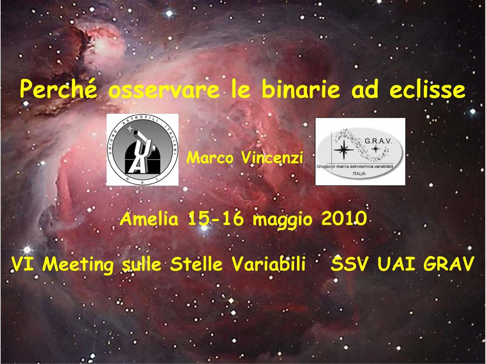 15-16 maggio 2010 VI Meeting