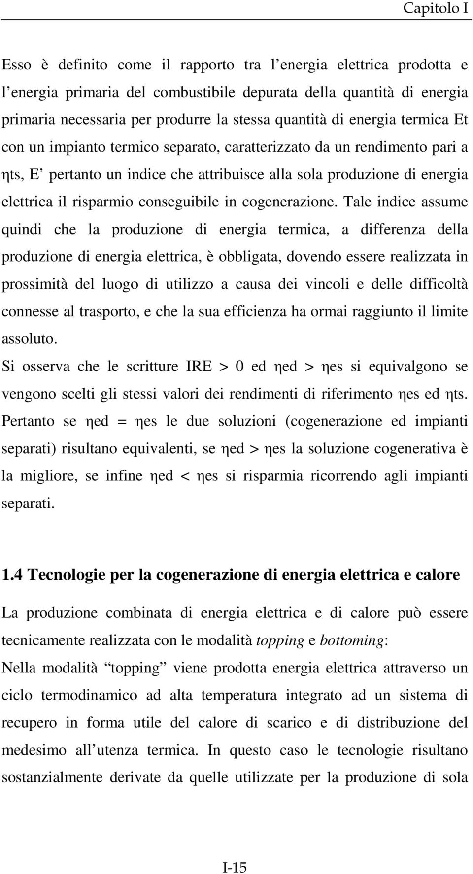 conseguibile in cogenerazione.