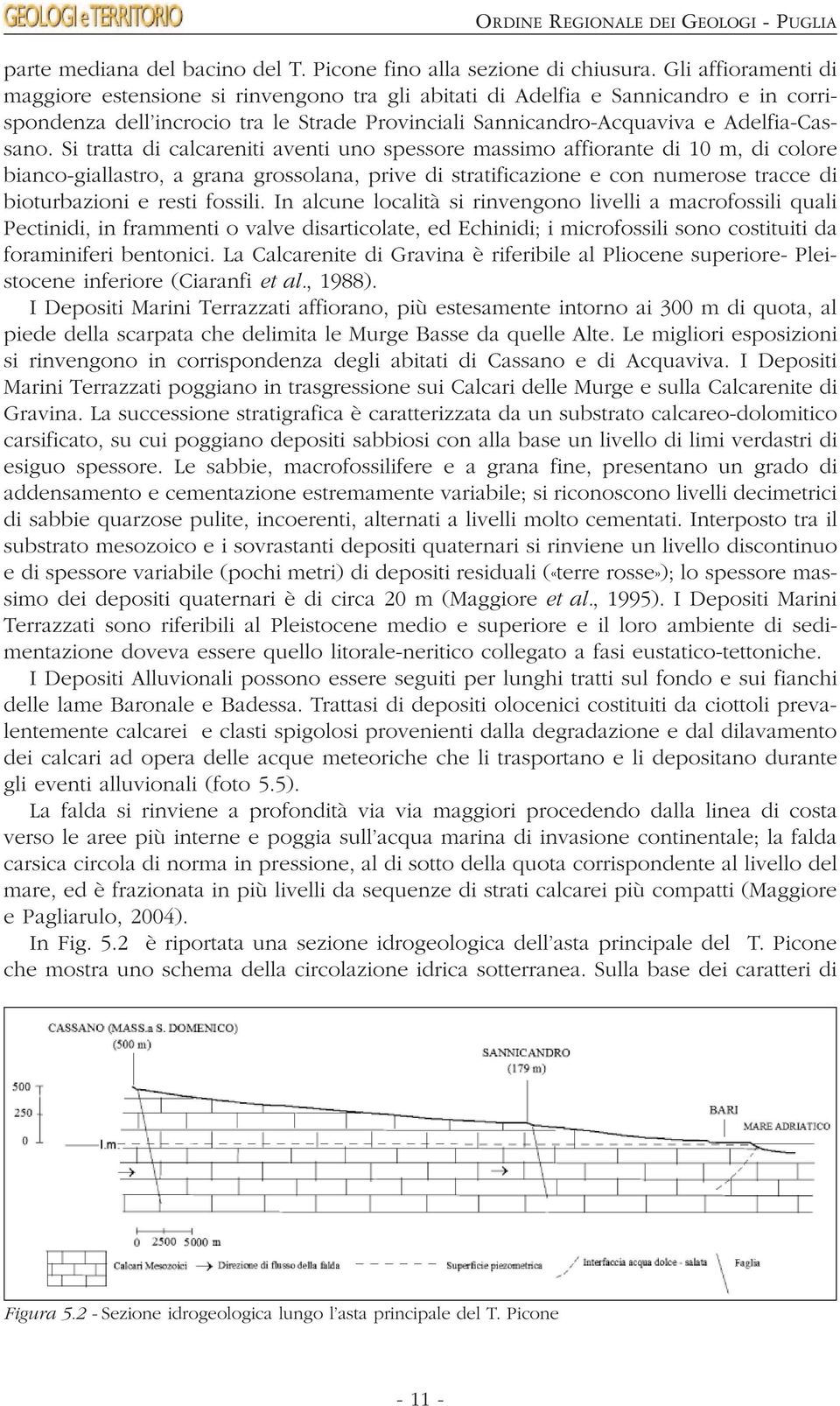 Si tratta di calcareniti aventi uno spessore massimo affiorante di 10 m, di colore bianco-giallastro, a grana grossolana, prive di stratificazione e con numerose tracce di bioturbazioni e resti