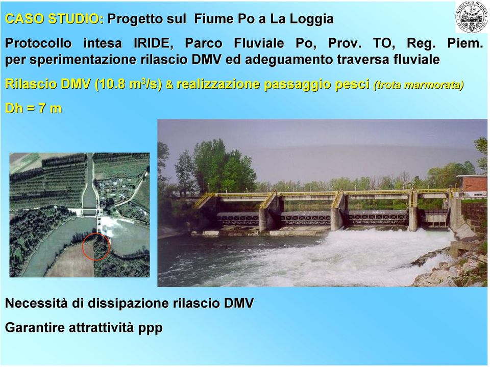 per sperimentazione rilascio DMV ed adeguamento traversa fluviale Rilascio DMV (10.