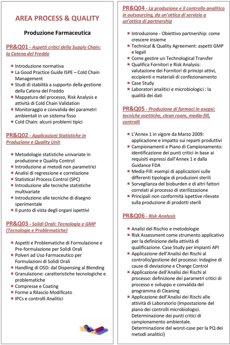 fisso Cold Chain: alcuni problemi tipici PR&Q02 - Applicazioni Statistiche in Produzione e Quality Unit Metodologie statistiche univariate in produzione e Quality Control Introduzione ai metodi non