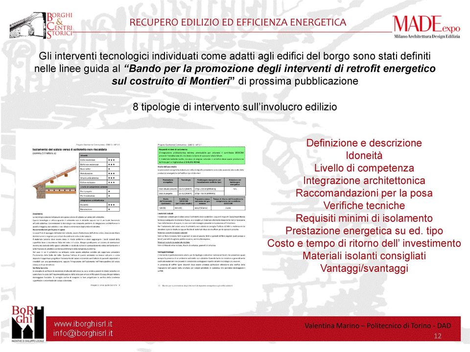 Definizione e descrizione Idoneità Livello di competenza Integrazione architettonica Raccomandazioni per la posa Verifiche tecniche Requisiti