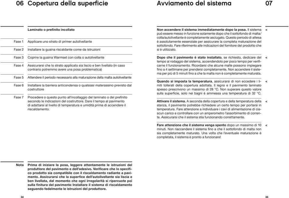 Questo periodo di attesa è assolutamente essenziale per assicurare la completa maturazione del sottofondo. Fare riferimento alle indicazioni del fornitore del prodotto che si è utilizzato.