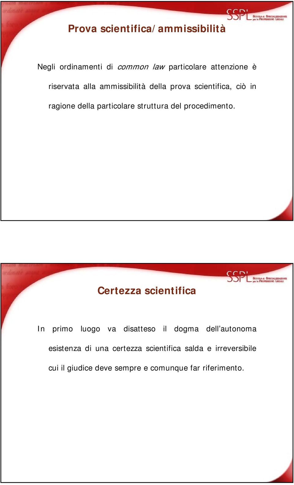 del procedimento.