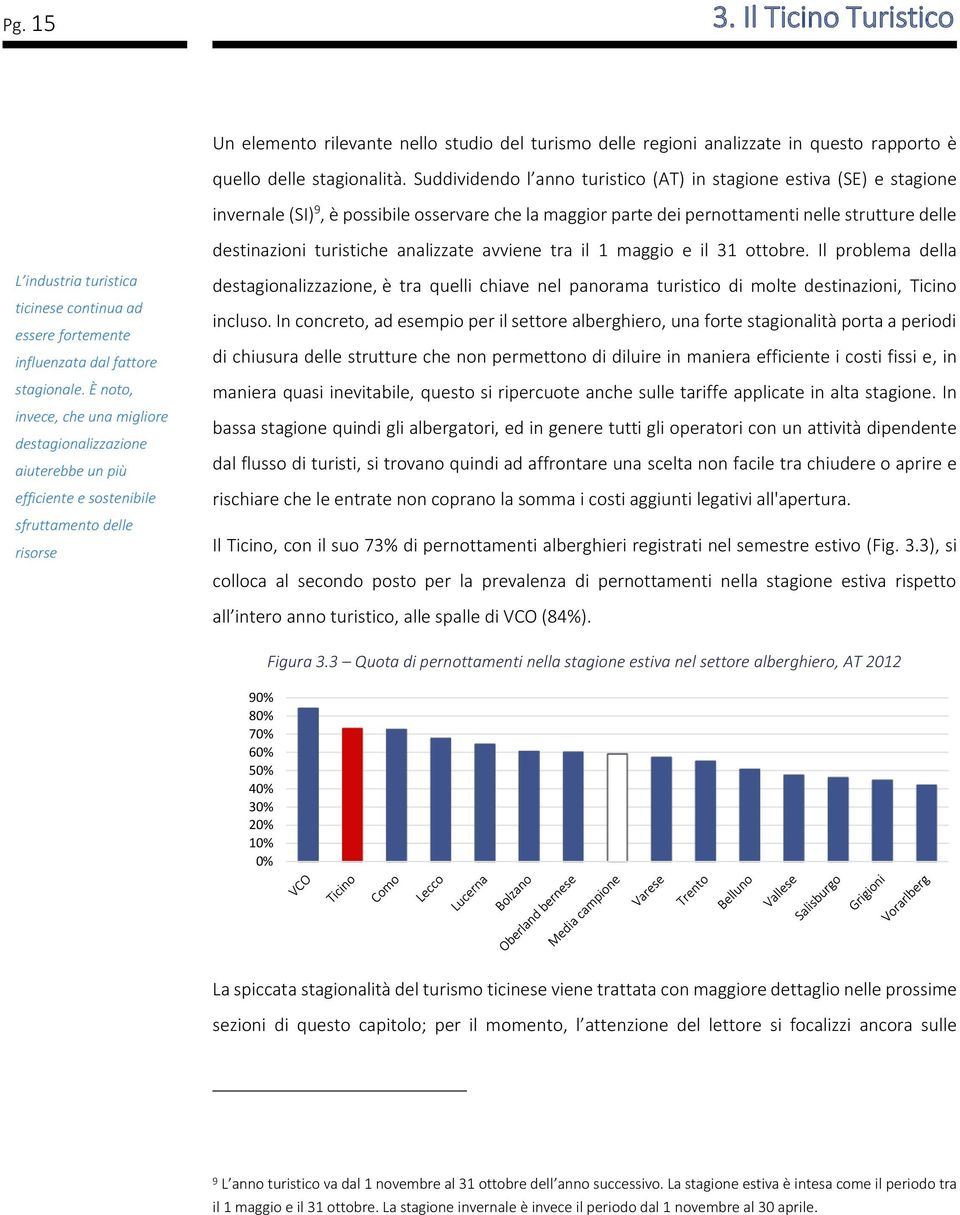 analizzate avviene tra il 1 maggio e il 31 ottobre. Il problema della L industria turistica ticinese continua ad essere fortemente influenzata dal fattore stagionale.