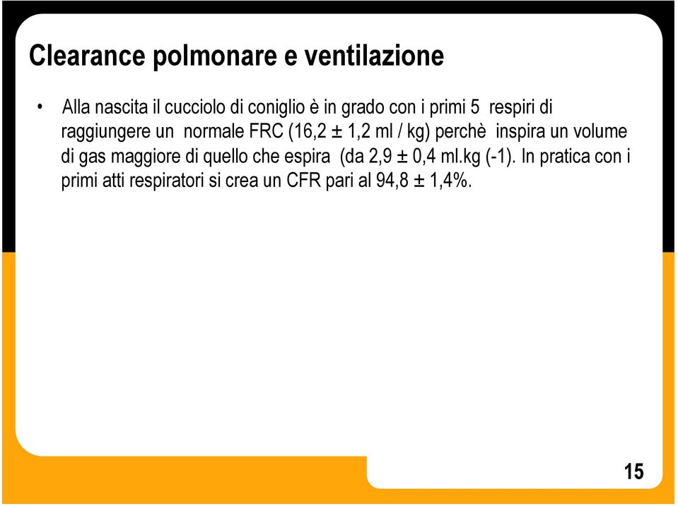 perchè inspira un volume di gas maggiore di quello che espira (da 2,9 ± 0,4 ml.