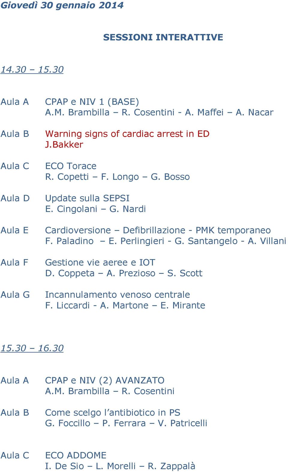 Nardi Cardioversione Defibrillazione - PMK temporaneo F. Paladino E. Perlingieri - G. Santangelo - A. Villani Gestione vie aeree e IOT D. Coppeta A. Prezioso S.