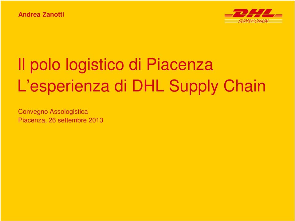 esperienza di DHL Supply Chain