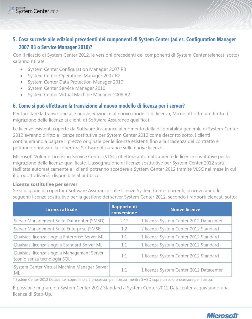 System Center Configuration Manager 2007 R3 System Center Operations Manager 2007 R2 System Center Data Protection Manager 2010 System Center Service Manager 2010 System Center Virtual Machine