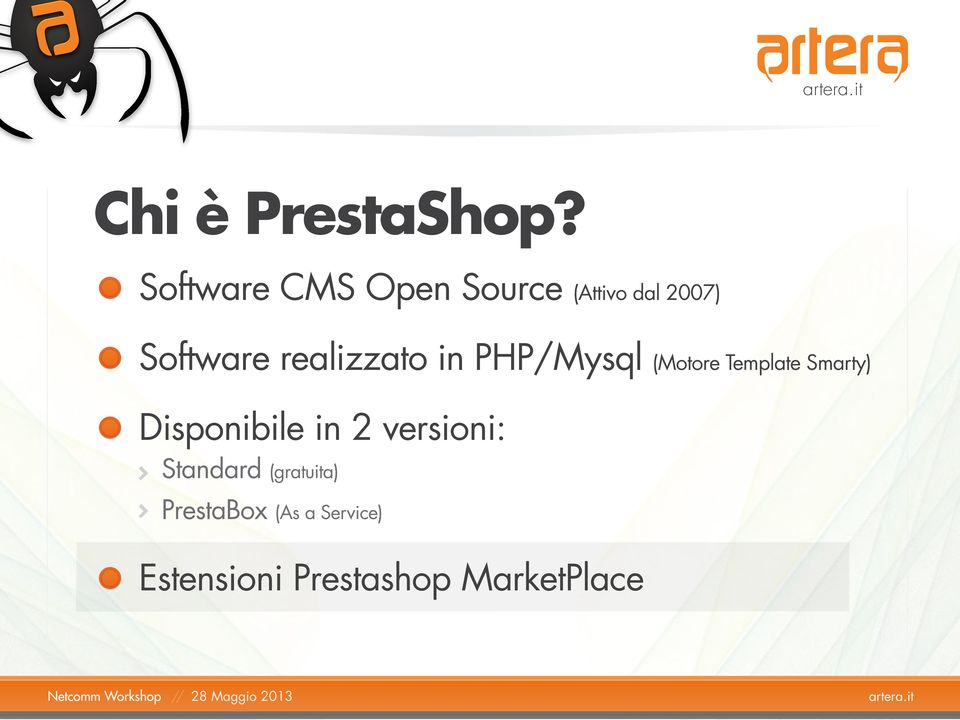 realizzato in PHP/Mysql (Motore Template Smarty)