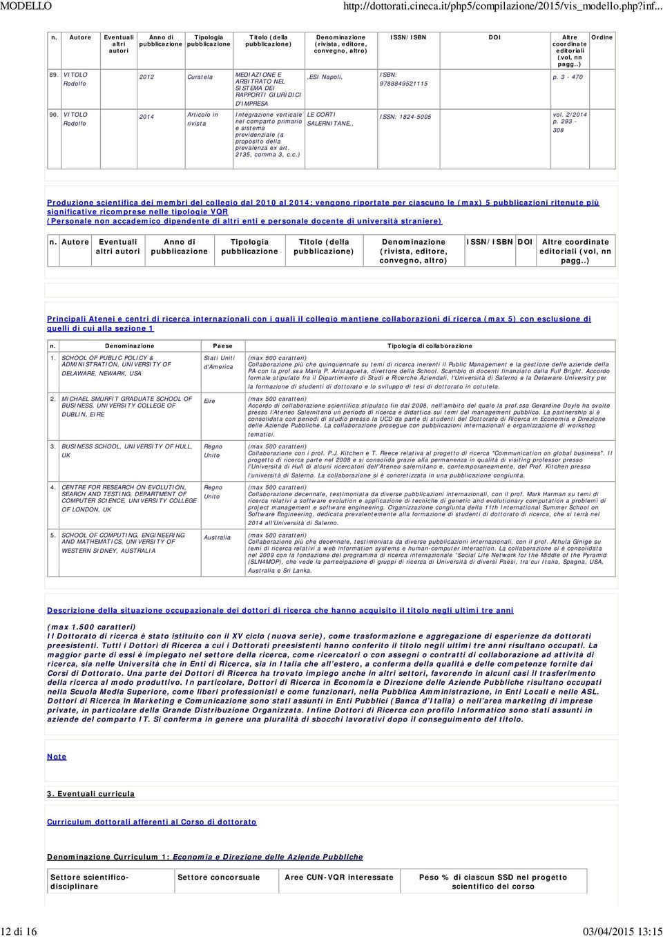 comparto primario SALERNITANE,, e sistema previdenziale (a proposito della prevalenza ex art. 2135, comma 3, c.c.) ISSN/ISBN DOI Altre coordinate editoriali (vol, nn Ordine p.