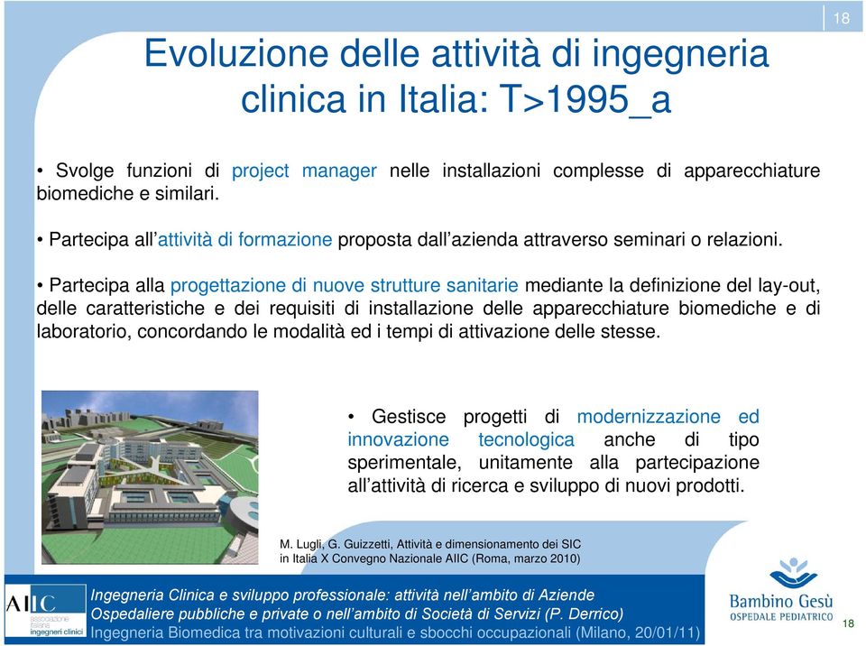 Partecipa alla progettazione di nuove strutture sanitarie mediante la definizione del lay-out, delle caratteristiche e dei requisiti di installazione delle apparecchiature biomediche e di