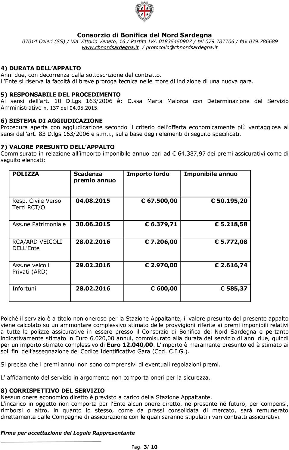 6) SISTEMA DI AGGIUDICAZIONE Procedura aperta con aggiudicazione secondo il criterio dell offerta economicamente più vantaggiosa ai sensi dell art. 83 D.lgs 163/2006 e s.m.i., sulla base degli elementi di seguito specificati.