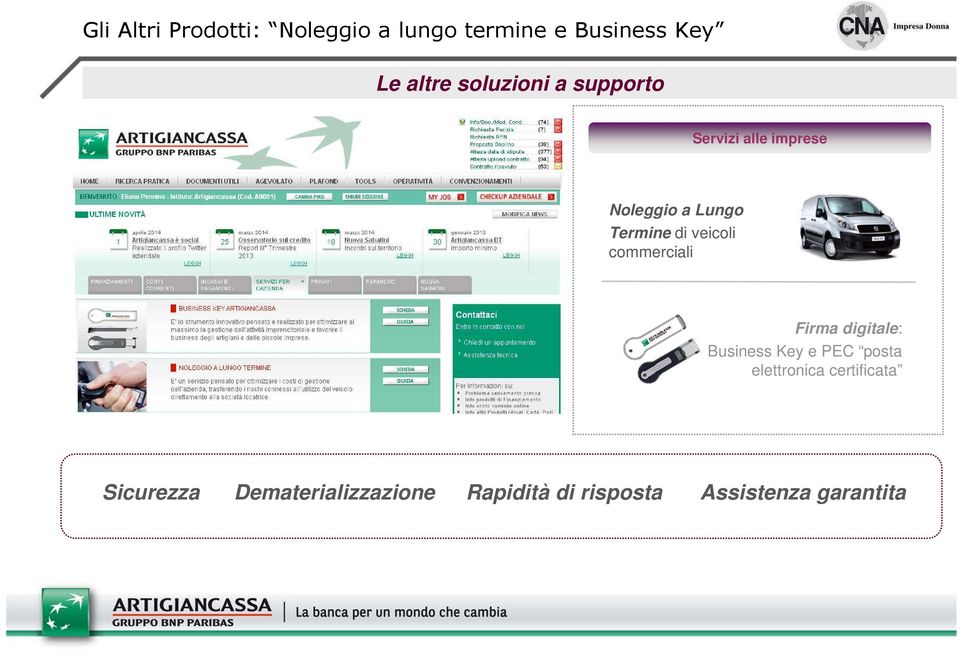 veicoli commerciali Firma digitale: Business Key e PEC posta elettronica