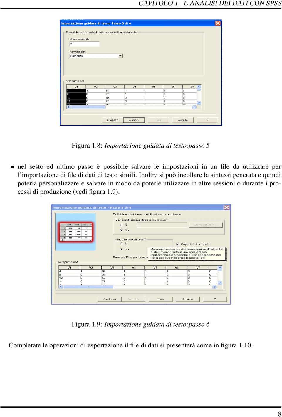 per l importazione di file di dati di testo simili.