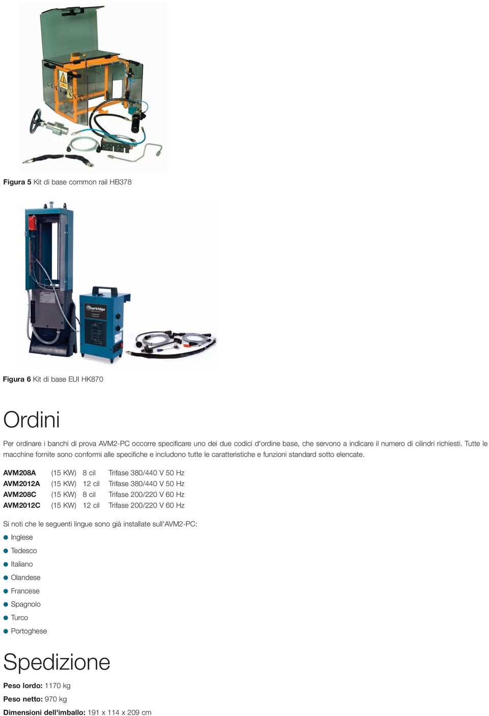 AVM208A (15 KW) 8 cil Trifase 380/440 V 50 Hz AVM2012A (15 KW) 12 cil Trifase 380/440 V 50 Hz AVM208C (15 KW) 8 cil Trifase 200/220 V 60 Hz AVM2012C (15 KW) 12 cil Trifase 200/220 V 60 Hz Si