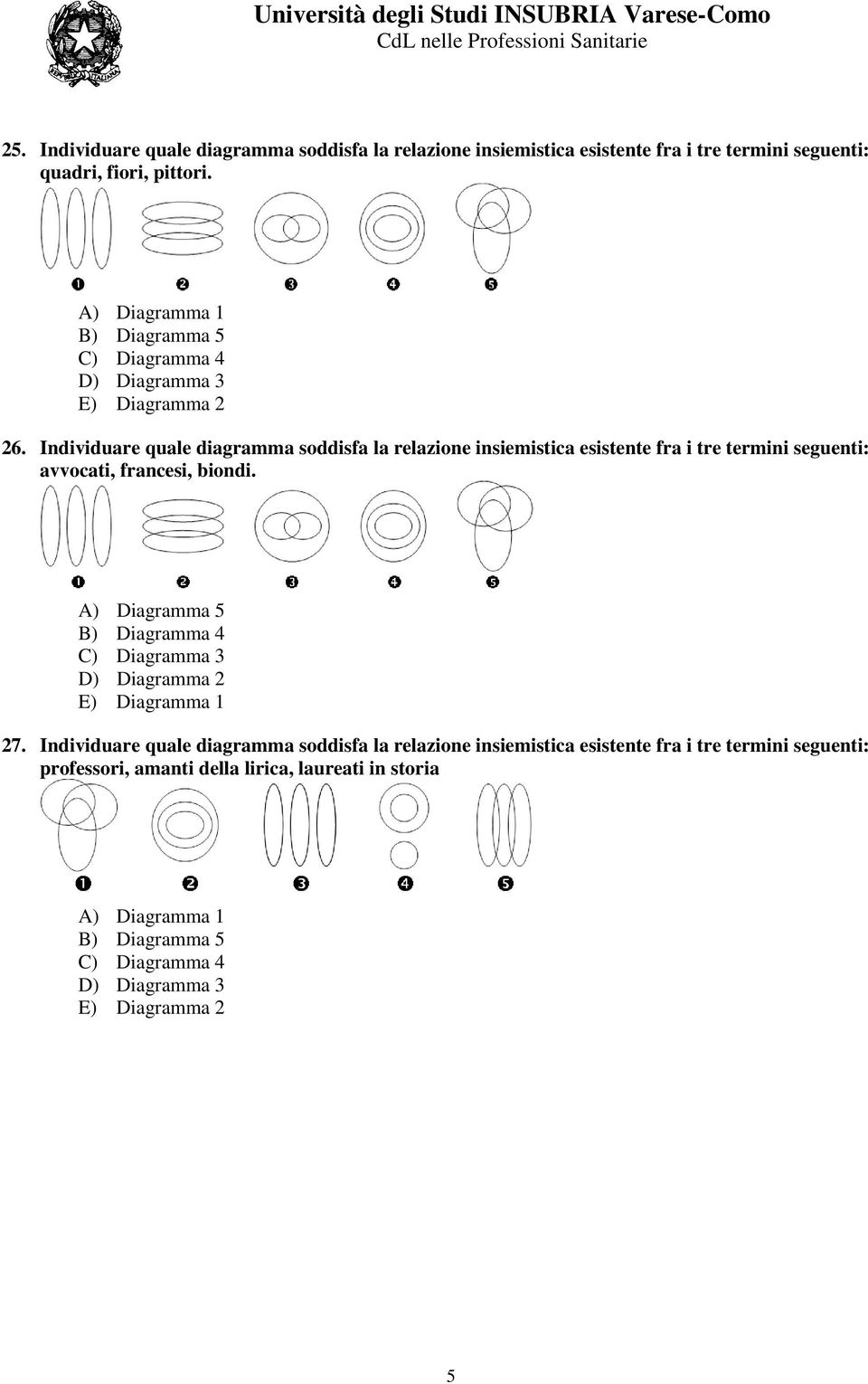 A) Diagramma 1 B) Diagramma 5 C) Diagramma 4 D) Diagramma 3 E) Diagramma 2 26.