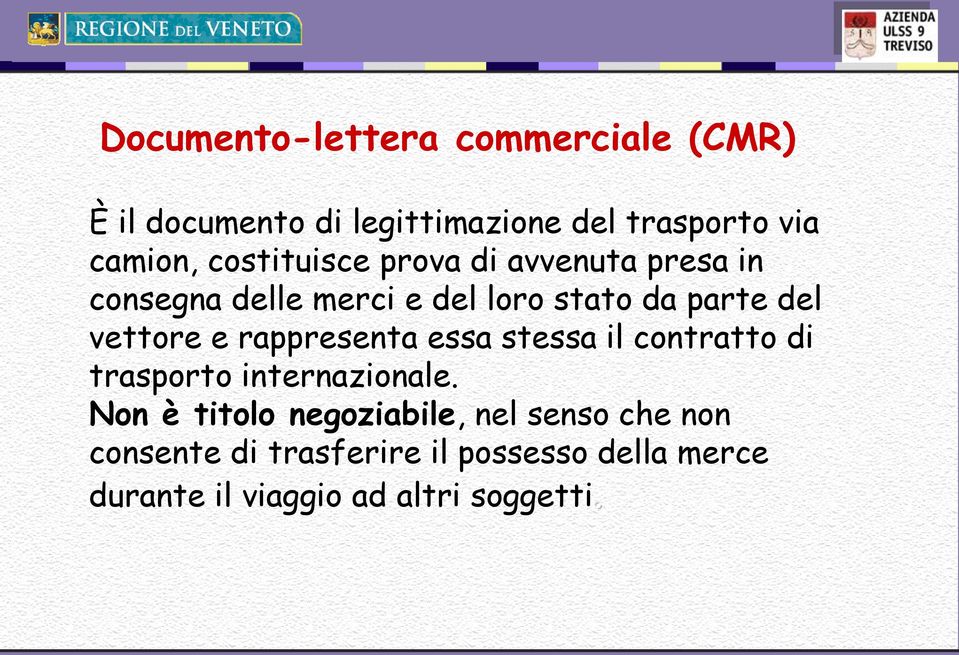 e rappresenta essa stessa il contratto di trasporto internazionale.