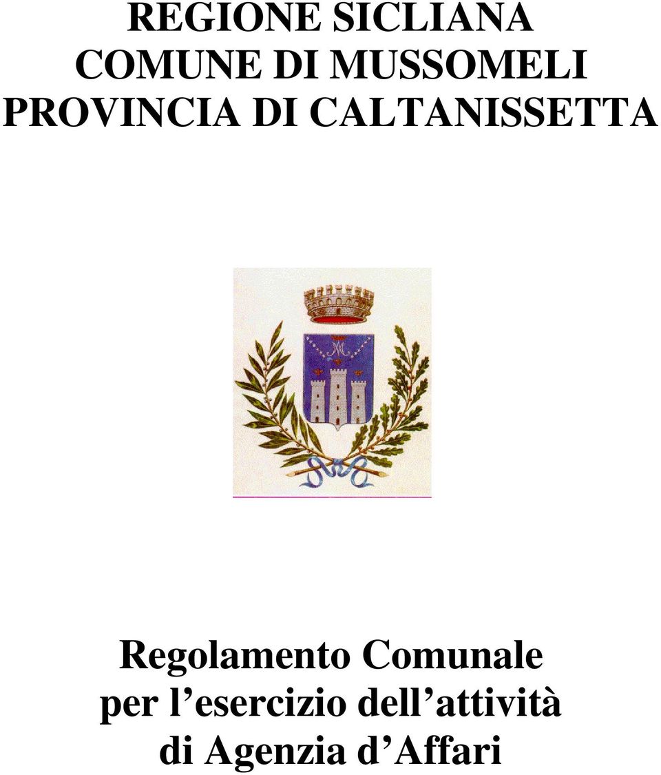 CALTANISSETTA Regolamento