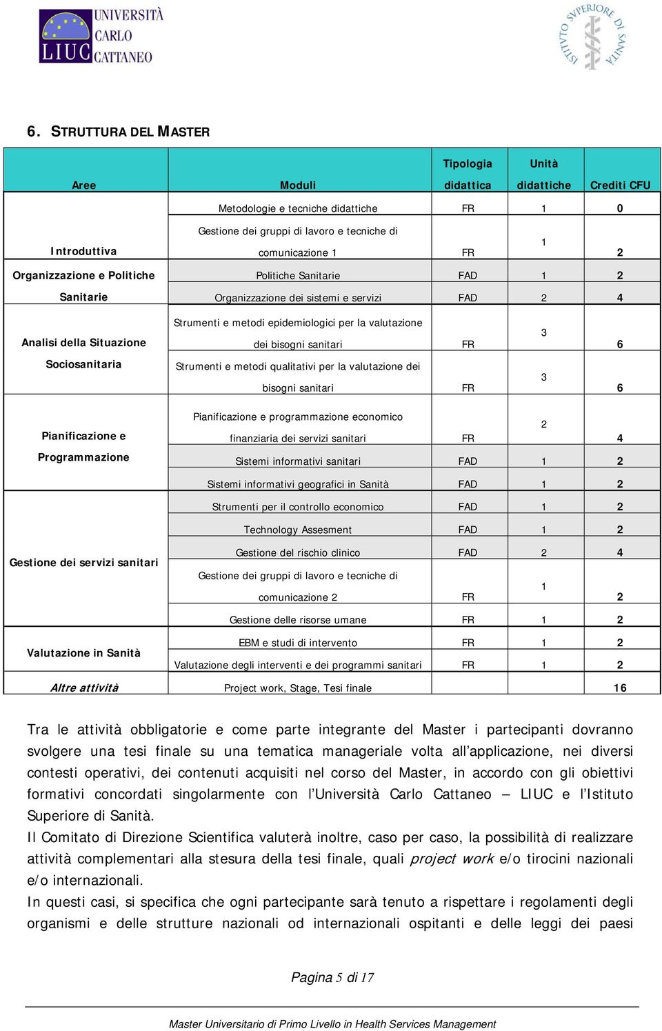 sanitari 3 6 Sociosanitaria Strumenti e metodi qualitativi per la valutazione dei bisogni sanitari 3 6 Pianificazione e Programmazione Pianificazione e programmazione economico 2 finanziaria dei