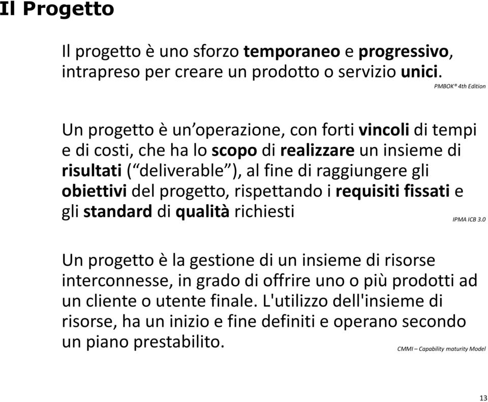 raggiungere gli obiettividel progetto, rispettando i requisitifissatie gli standard di qualità richiesti IPMA ICB 3.