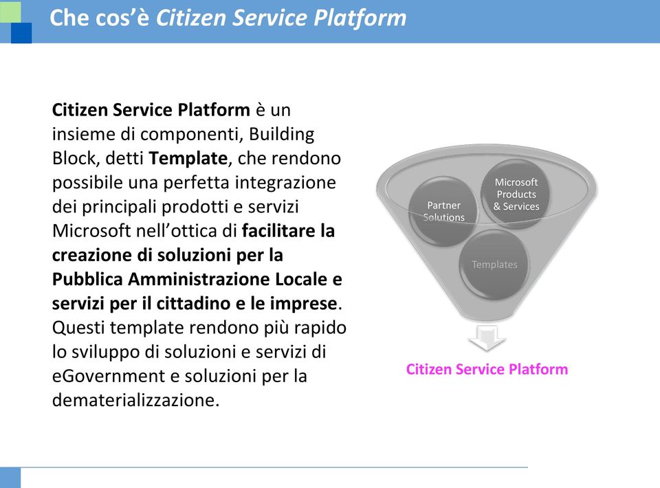 la Pubblica Amministrazione Locale e servizi per il cittadino e le imprese.