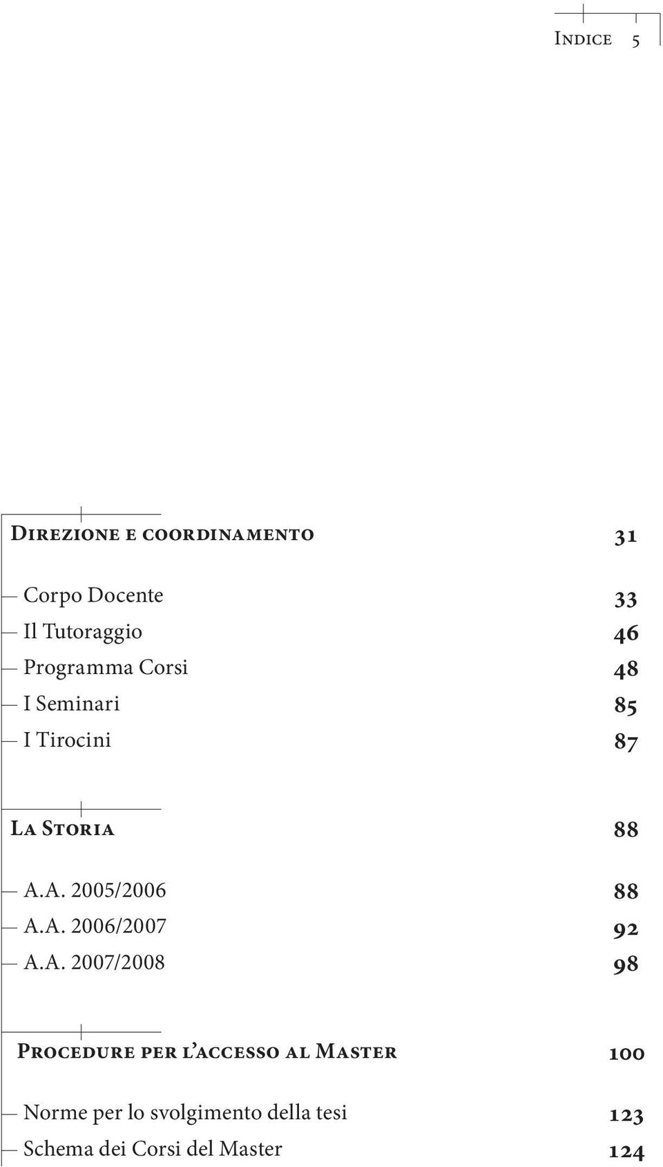 A. 2005/2006 88 A.A. 2006/2007 92 A.A. 2007/2008 98 Procedure per l