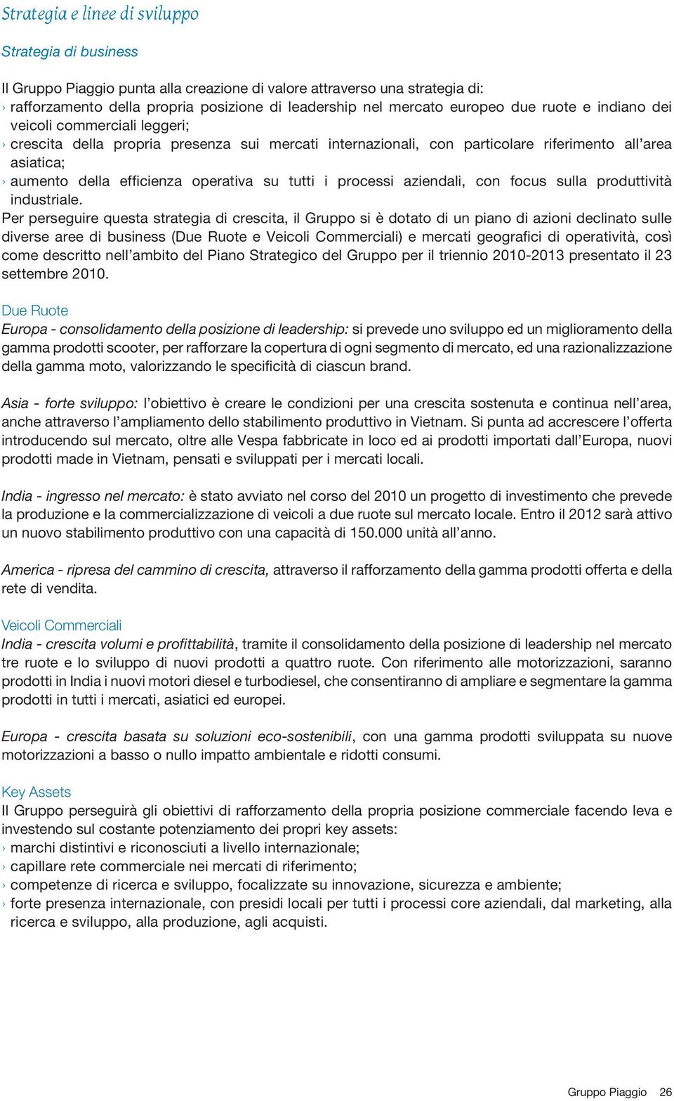 processi aziendali, con focus sulla produttività industriale.