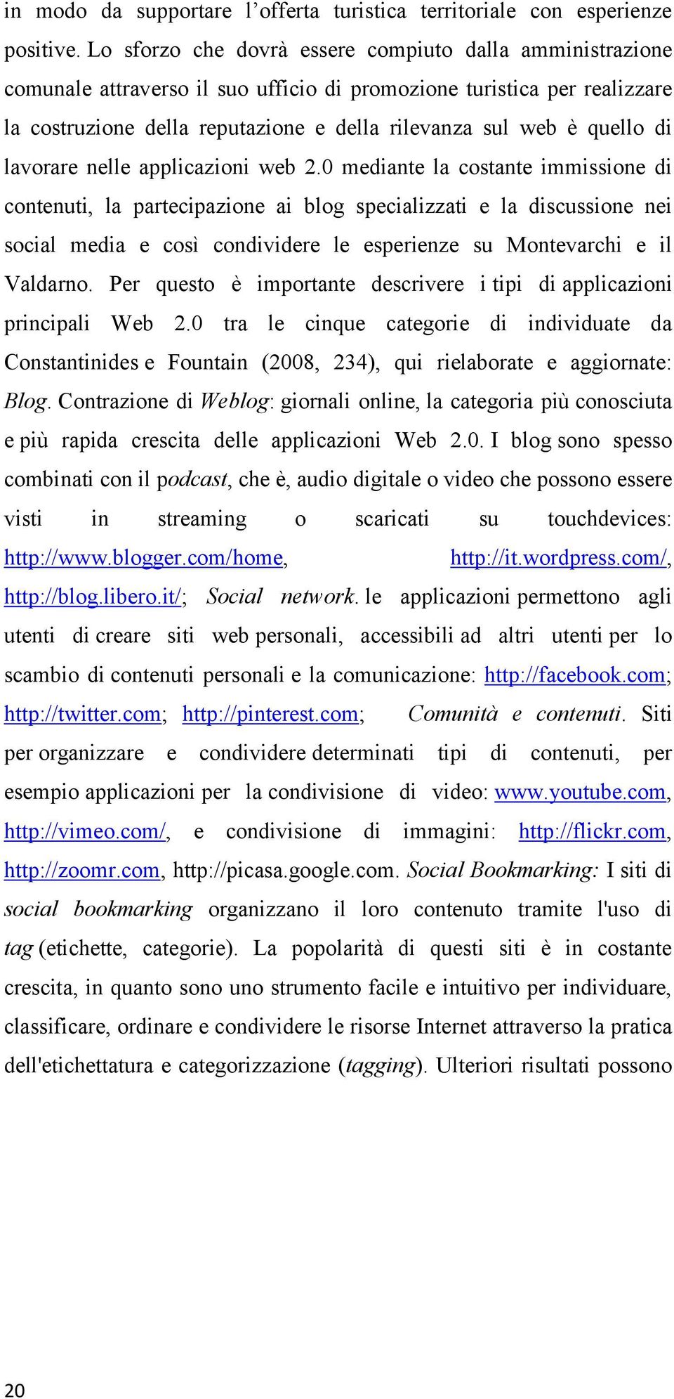 di lavorare nelle applicazioni web 2.