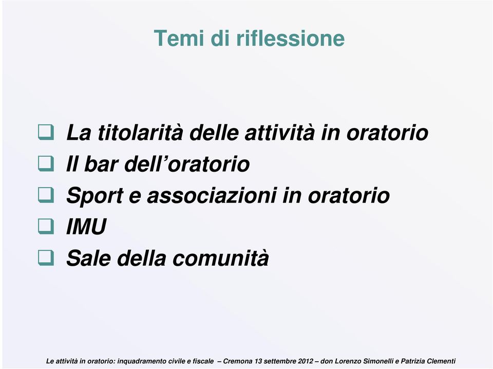 dell oratorio Sport e associazioni