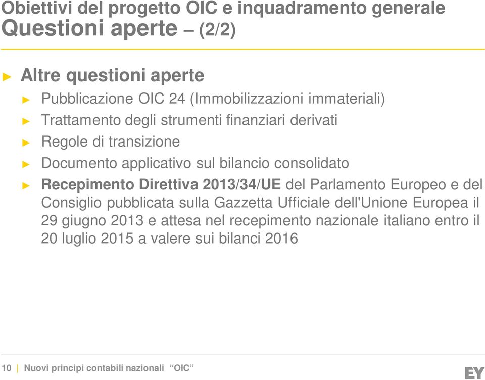 Recepimento Direttiva 2013/34/UE del Parlamento Europeo e del Consiglio pubblicata sulla Gazzetta Ufficiale dell'unione Europea il 29