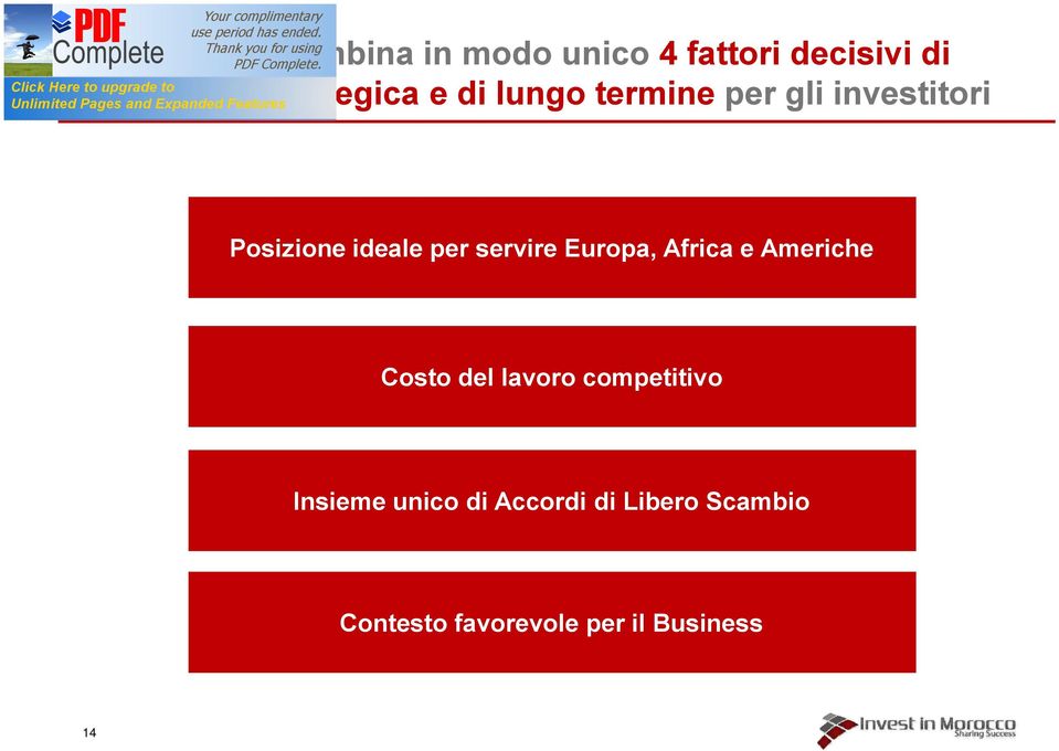 servire Europa, Africa e Americhe Costo del lavoro competitivo Insieme