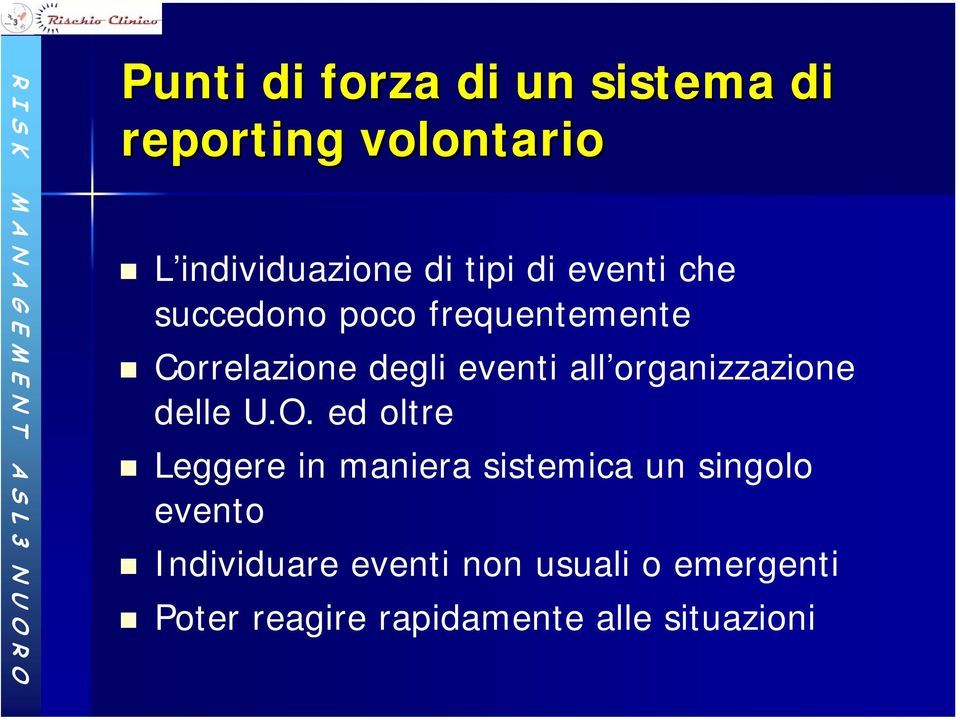 organizzazione delle U.O.