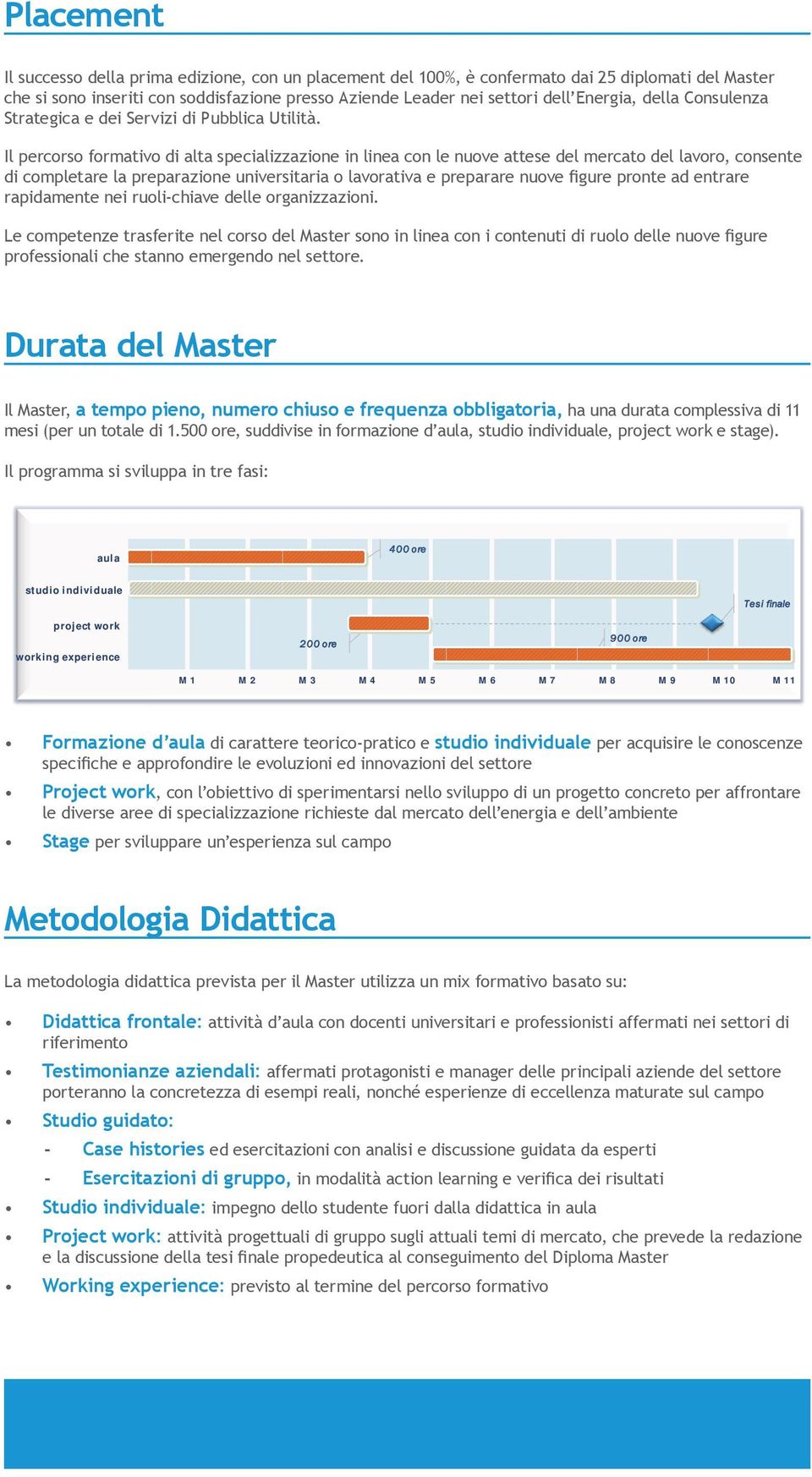 Il percorso formativo di alta specializzazione in linea con le nuove attese del mercato del lavoro, consente di completare la preparazione universitaria o lavorativa e preparare nuove figure pronte