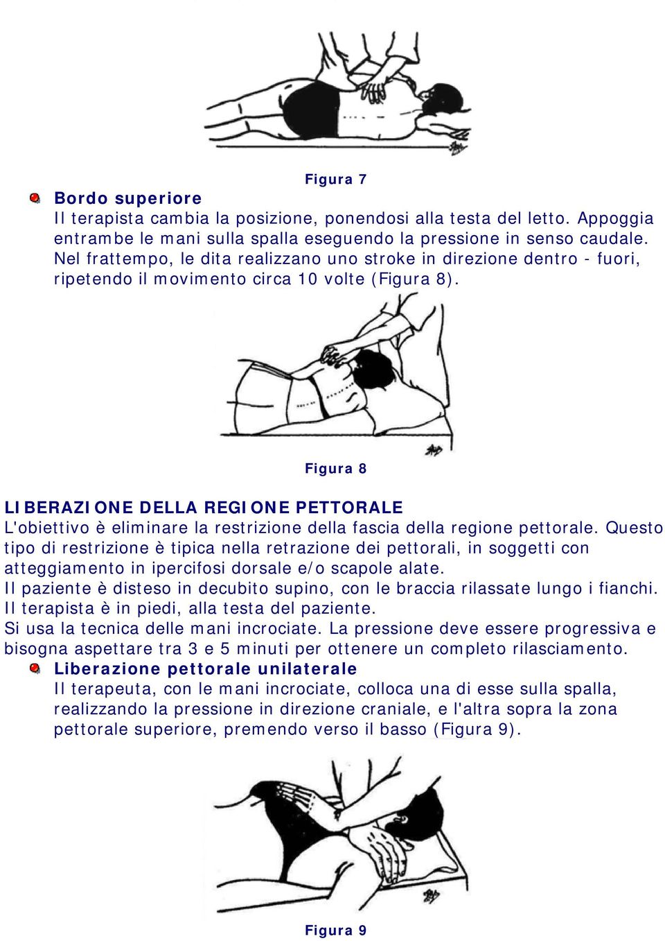 Figura 8 LIBERAZIONE DELLA REGIONE PETTORALE L'obiettivo è eliminare la restrizione della fascia della regione pettorale.