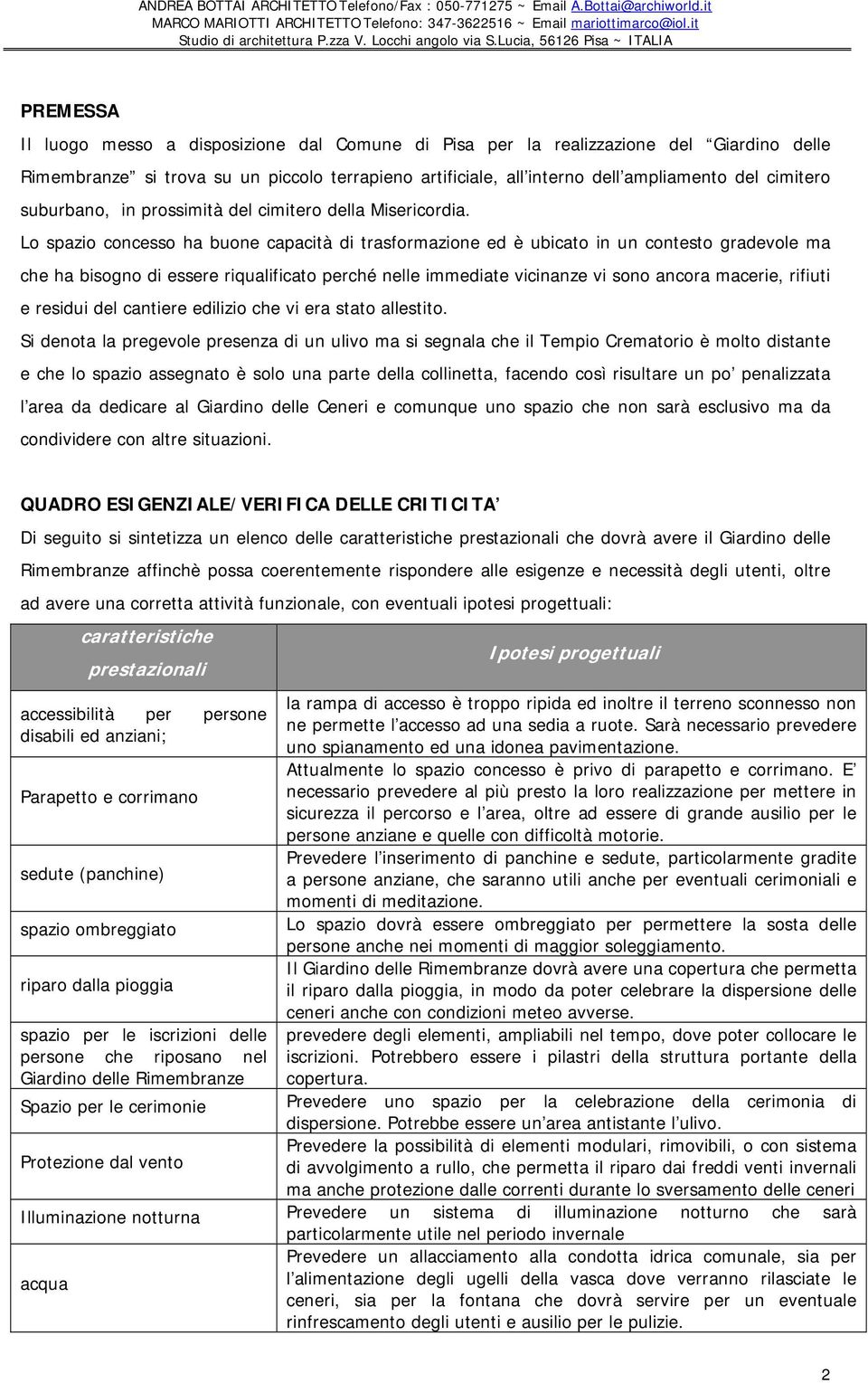 Lo spazio concesso ha buone capacità di trasformazione ed è ubicato in un contesto gradevole ma che ha bisogno di essere riqualificato perché nelle immediate vicinanze vi sono ancora macerie, rifiuti