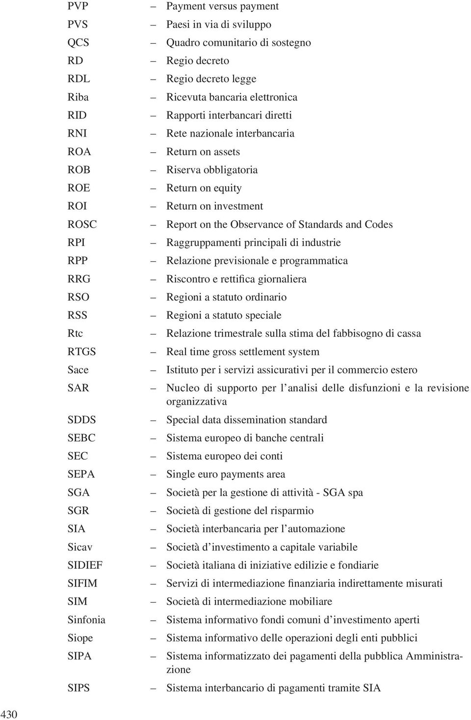 obbligatoria Return on equity Return on investment Report on the Observance of Standards and Codes Raggruppamenti principali di industrie Relazione previsionale e programmatica Riscontro e rettifica