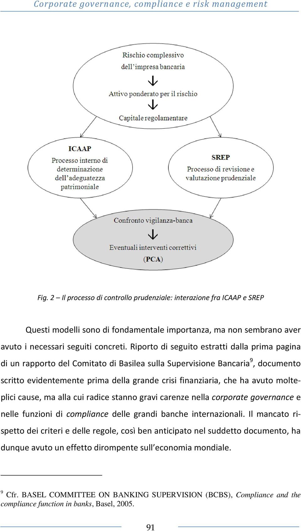 Riporto di seguito estratti dalla prima pagina di un rapporto del Comitato di Basilea sulla Supervisione Bancaria 9, documento scritto evidentemente prima della grande crisi finanziaria, che ha avuto