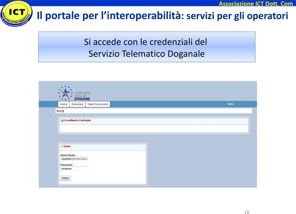 gli operatori Si accede con le