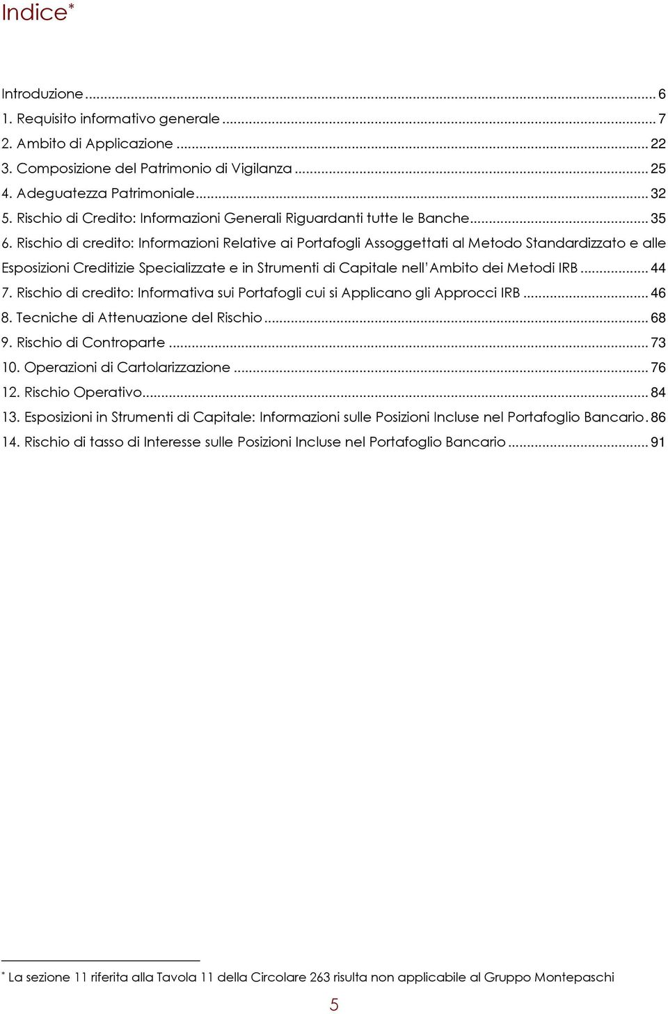 Rischio di credito: Informazioni Relative ai Portafogli Assoggettati al Metodo Standardizzato e alle Esposizioni Creditizie Specializzate e in Strumenti di Capitale nell Ambito dei Metodi IRB... 44 7.