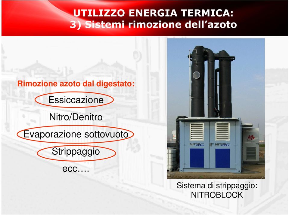 Essiccazione Nitro/Denitro Evaporazione