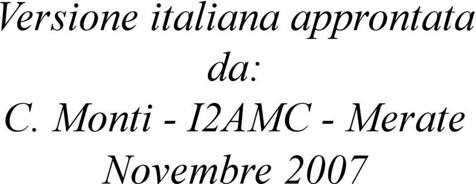 Monti - I2AMC -