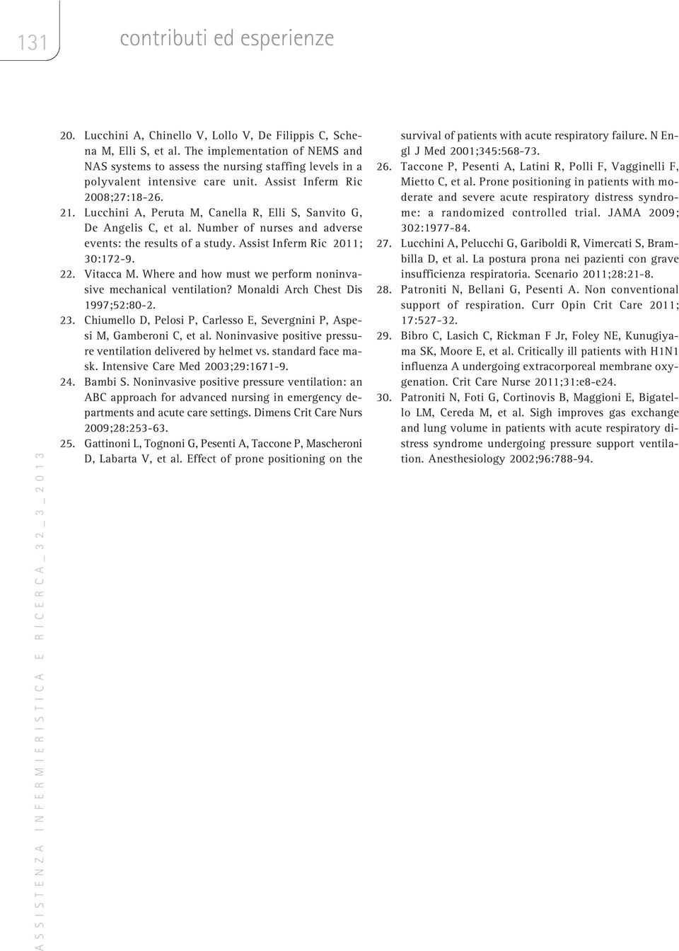 Assist Inferm Ric 2011; 30:172-9. 22. Vitacca M. Where and how must we perform noninvasive mechanical ventilation? Monaldi Arch Chest Dis 1997;52:80-2. 23.